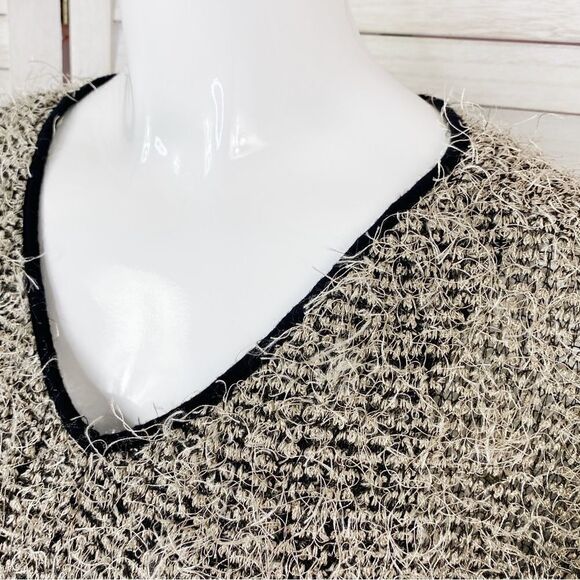 Nine West Sydney Sweater Fuzzy Eyelash Tunic Taupe Medium - Picture 6 of 12